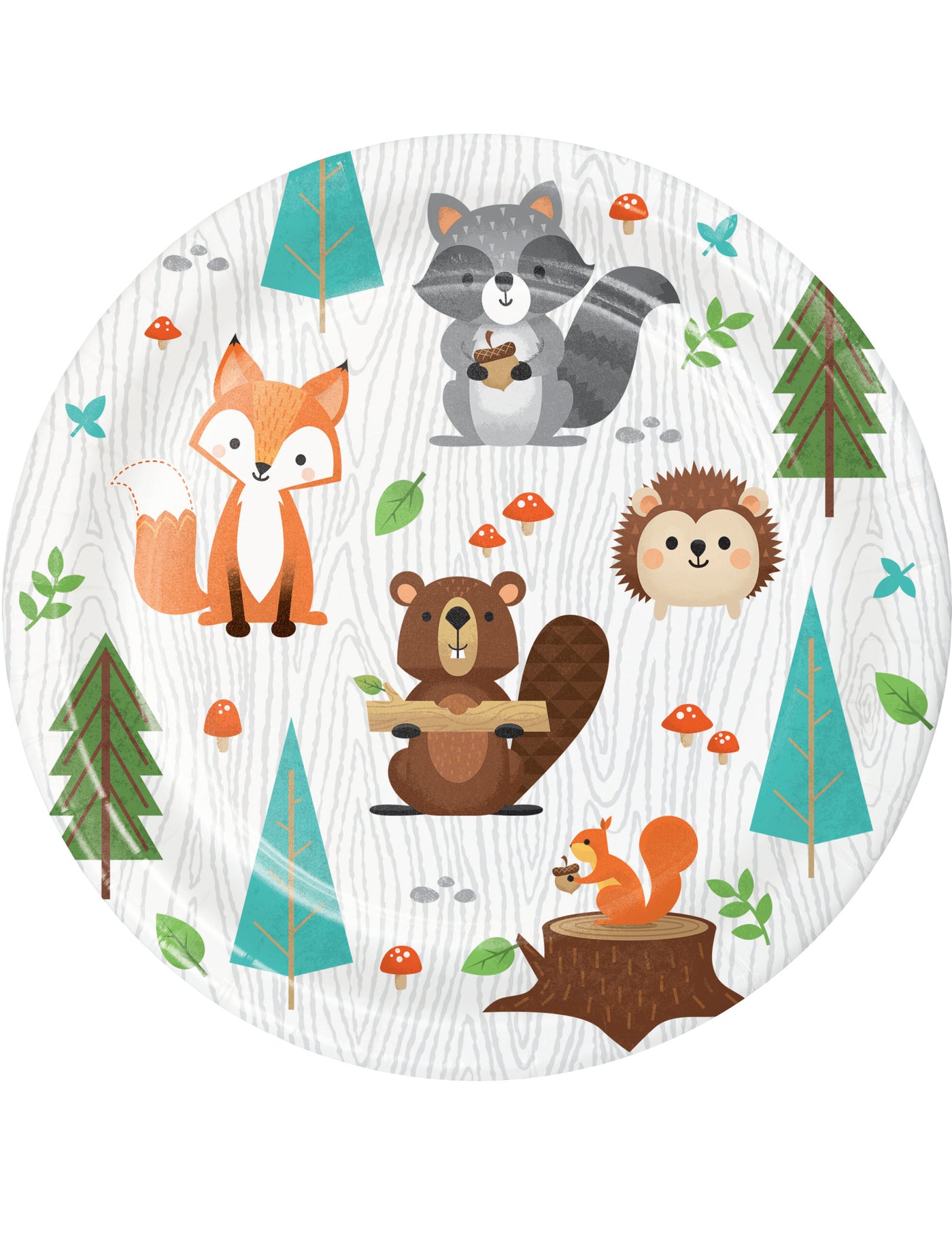 8 petites assiettes en carton animaux de la forêt 18 cm pour anniversaire