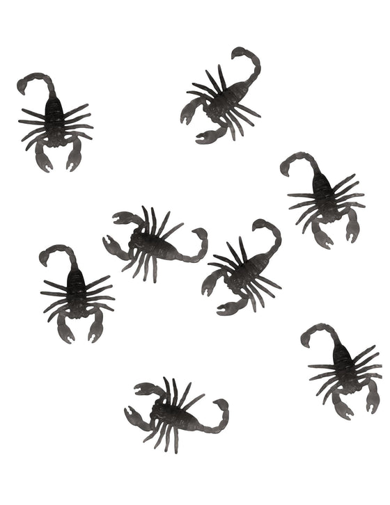 8 Scorpions noirs 6 cm