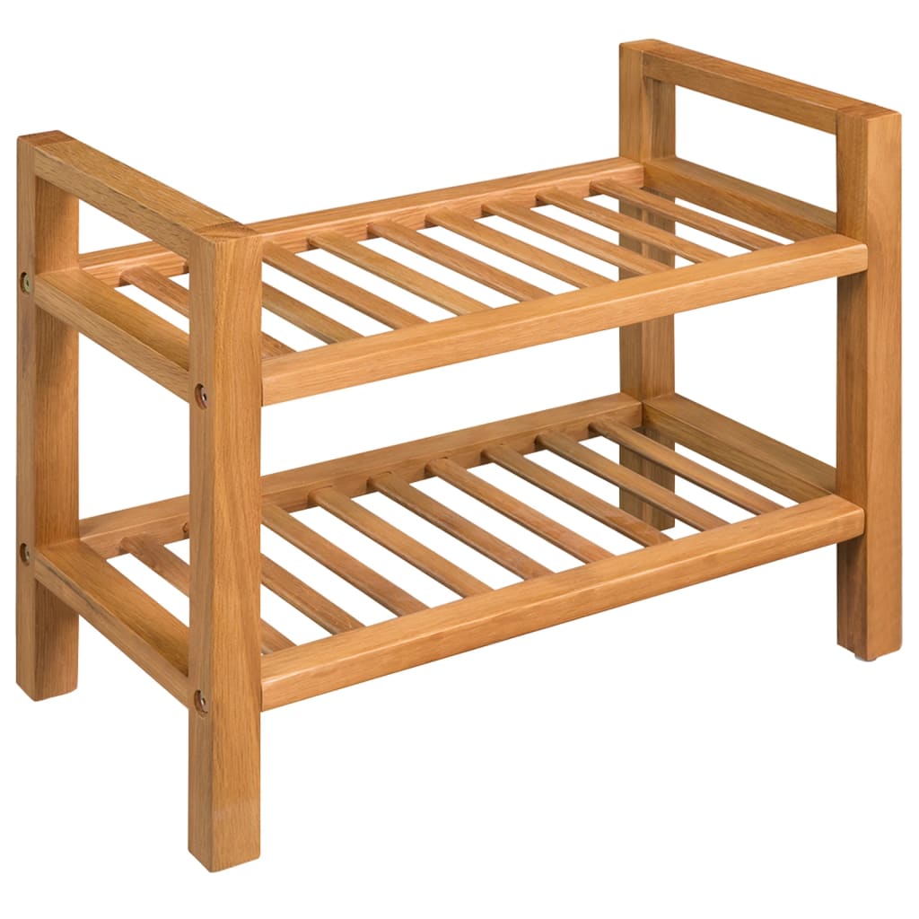 Schoenenrek Met 2 Schappen 50X27X Massief Eikenhout Crème