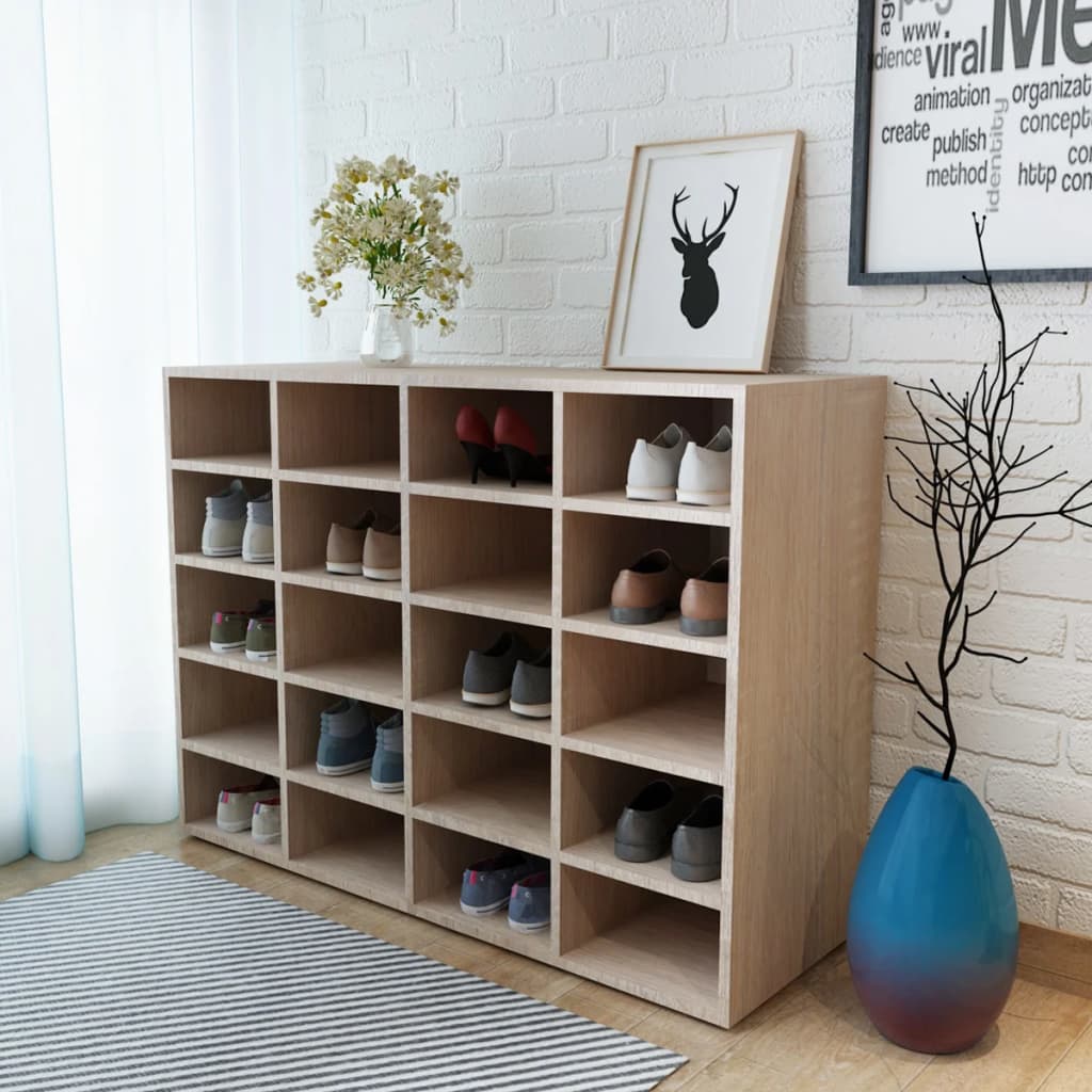 Schoenenrek 92X30X67,5 Cm Bewerkt Hout Kleurig Eiken