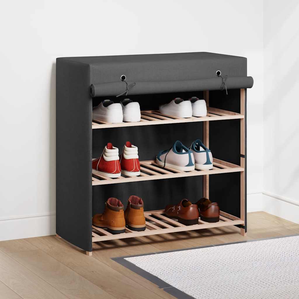 Schoenenkast Met Hoes 79X40X80 Cm Stof Grijs