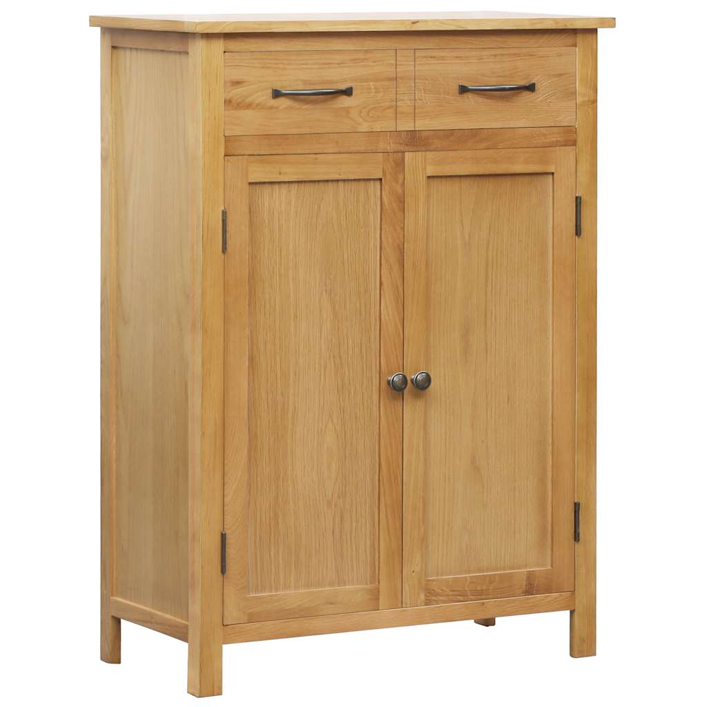 Schoenenkast 76X37X105 Cm Massief Eikenhout Bruin
