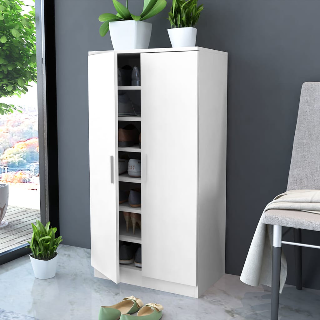 Schoenenkast Met 7 Schappen Wit