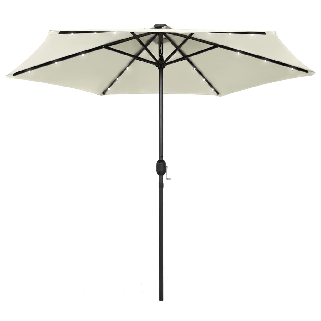 Parasol Met Led-Verlichting En Aluminium Paal 270 Cm Zand