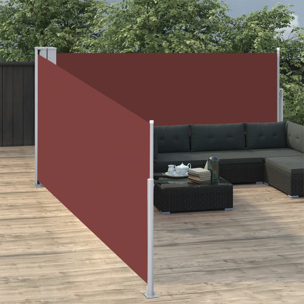 Windscherm Uittrekbaar 100X1000 Cm Bruin Antraciet