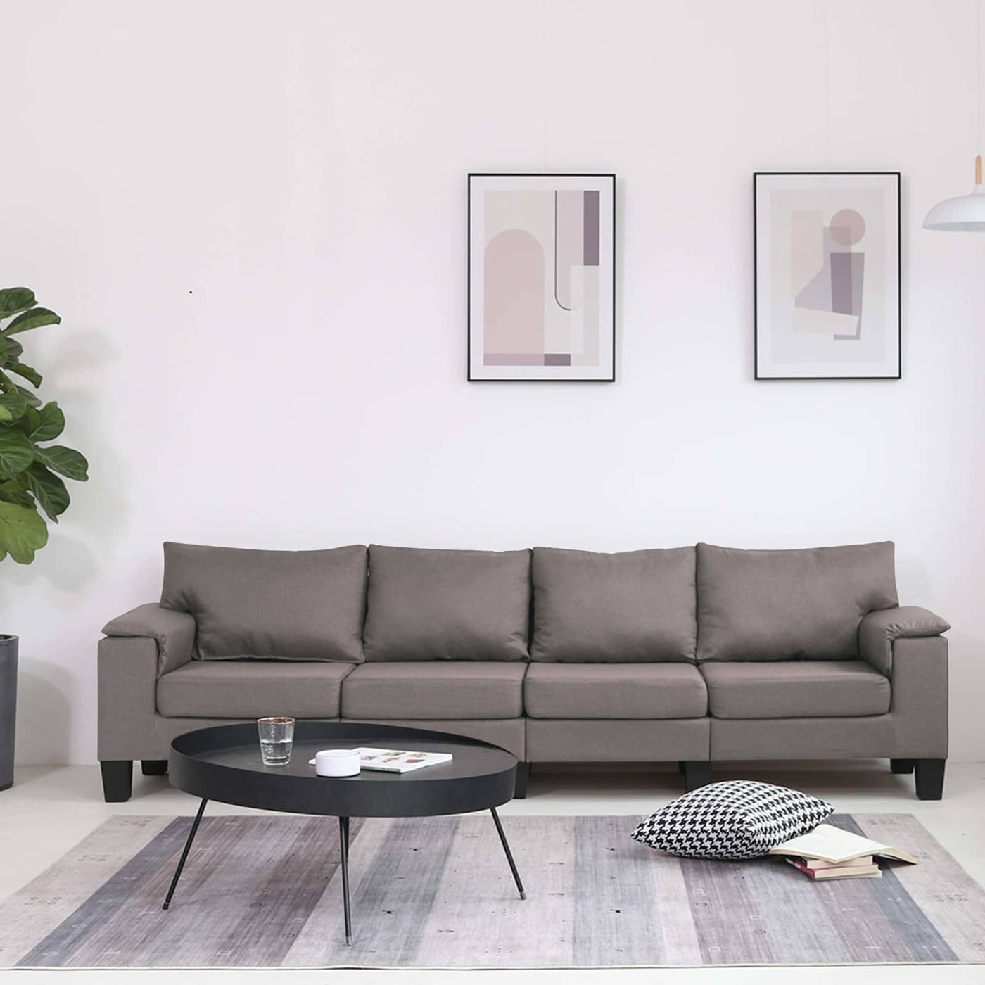 vidaXL Canapé Taupe 5 places tissu