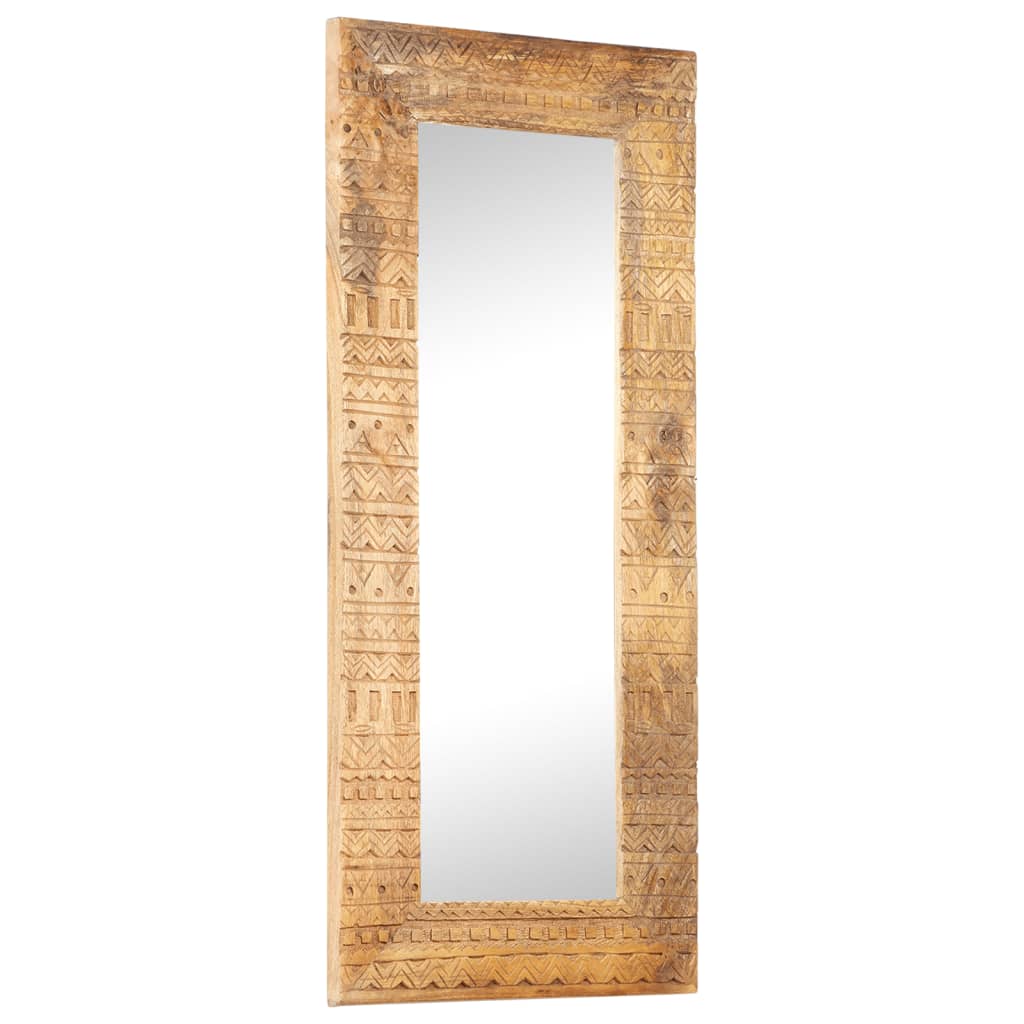 Spiegel Handgesneden 110X50X2,5 Cm Massief Mangohout