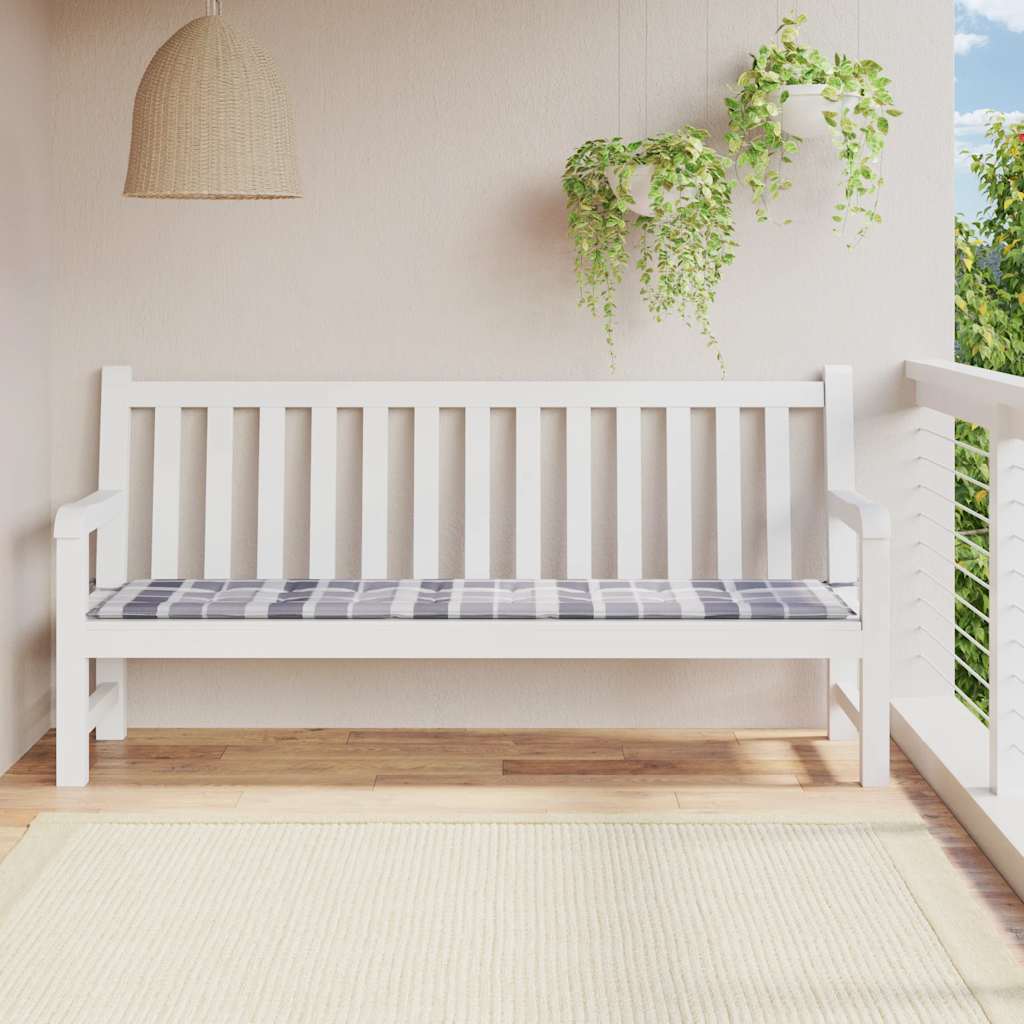 Tuinbankkussen Oxford Stof Ruitpatroon Grijs Grijs Ruitpatroon