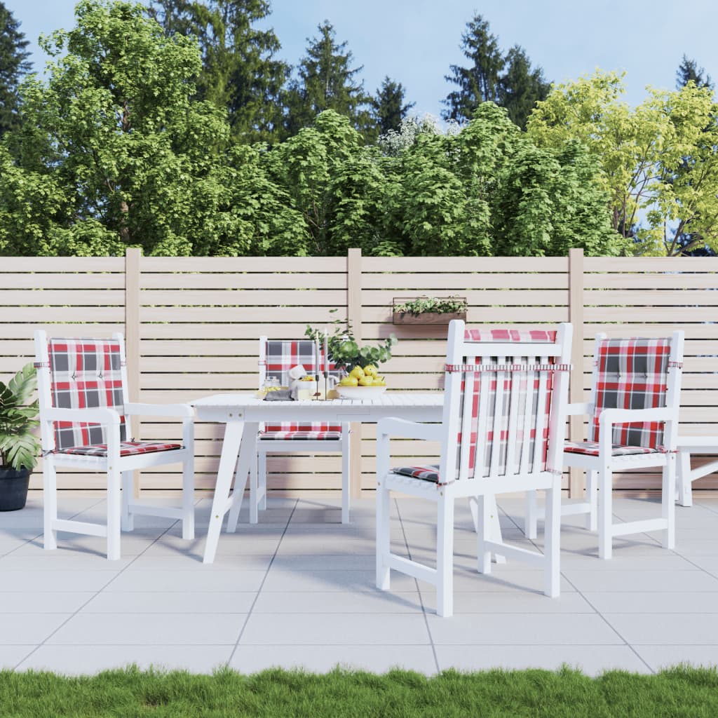 Tuinstoelkussens Oxford Stof Ruitpatroon Rood