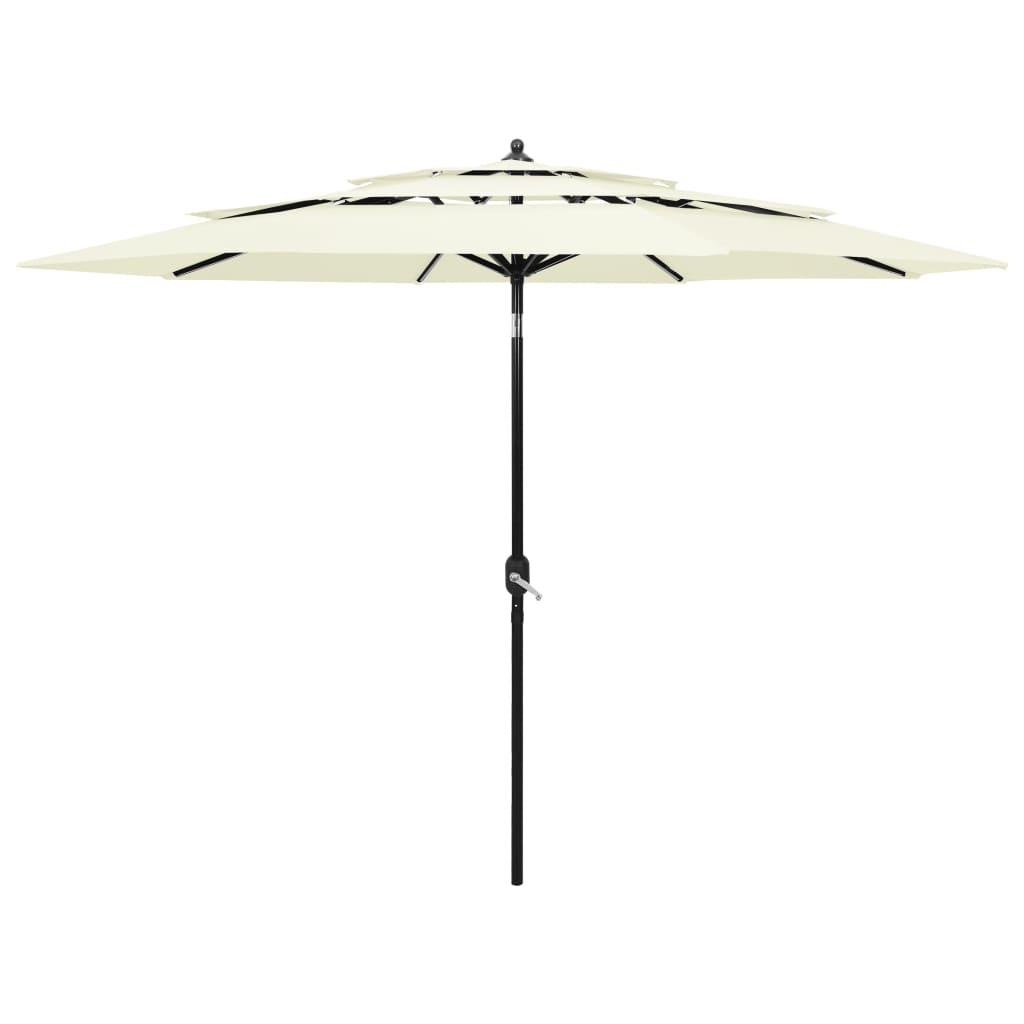 Parasol 3-Laags Met Aluminium Paal Kleurig