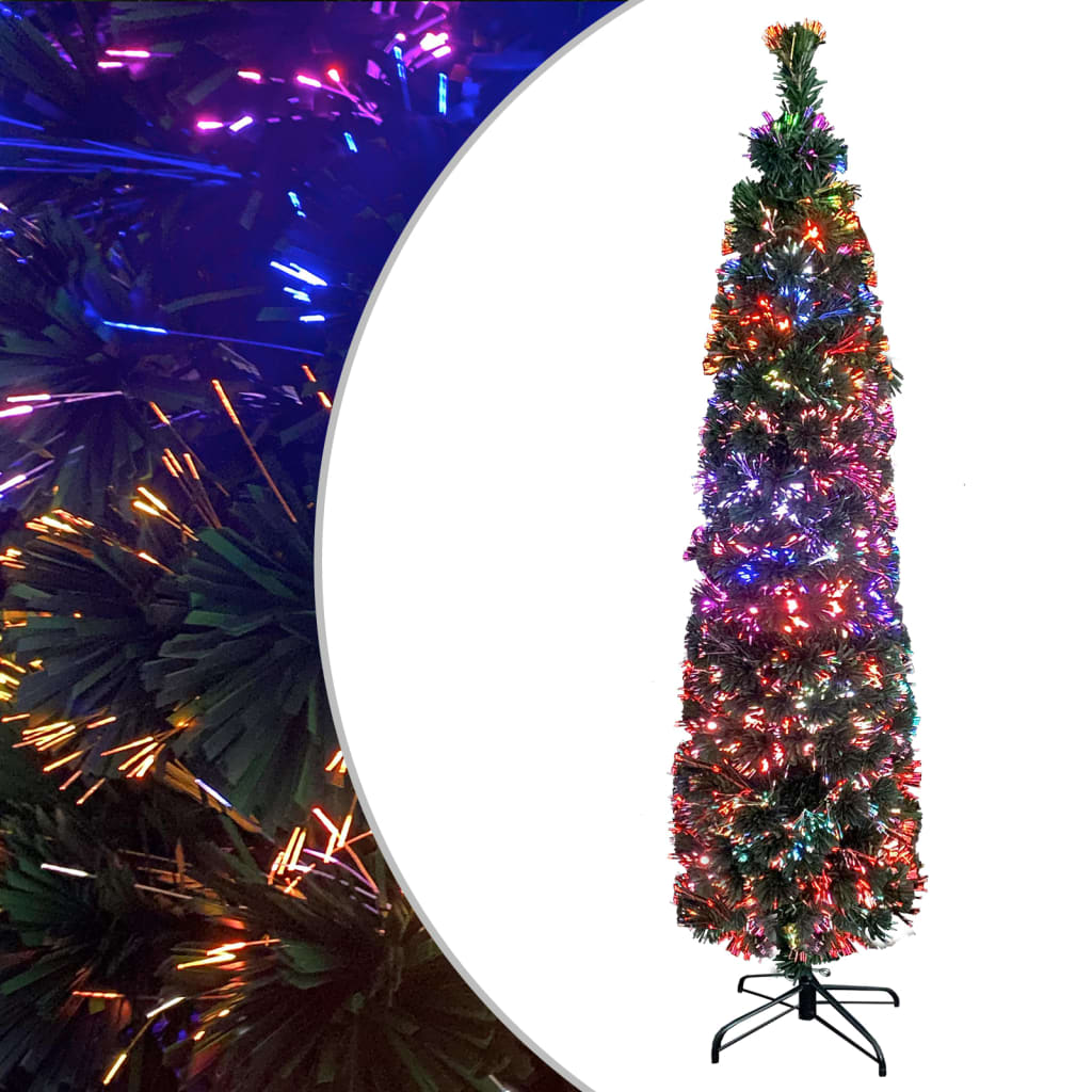 Kunstkerstboom Met Standaard Smal 150 Cm Glasvezel Zwart