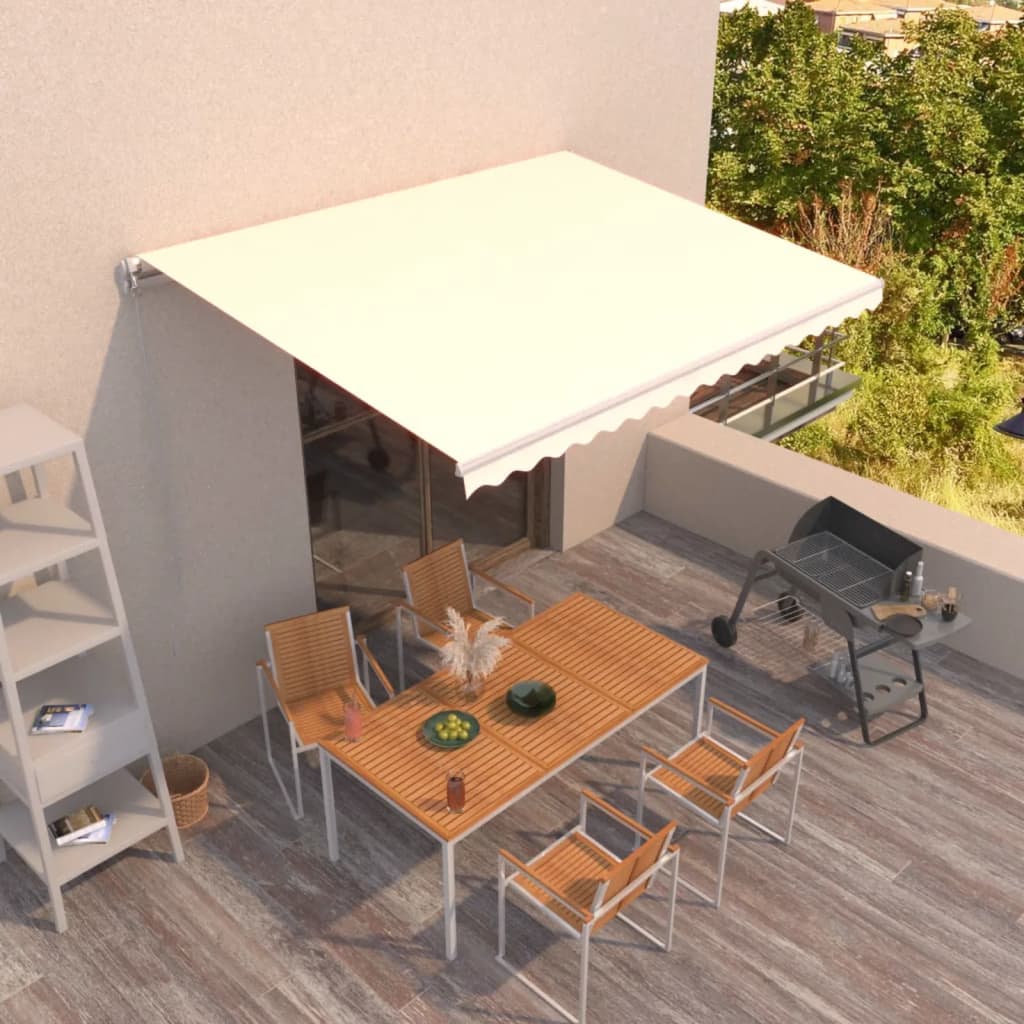Luifel Handmatig Uittrekbaar 400X300 Cm Crèmekleurig