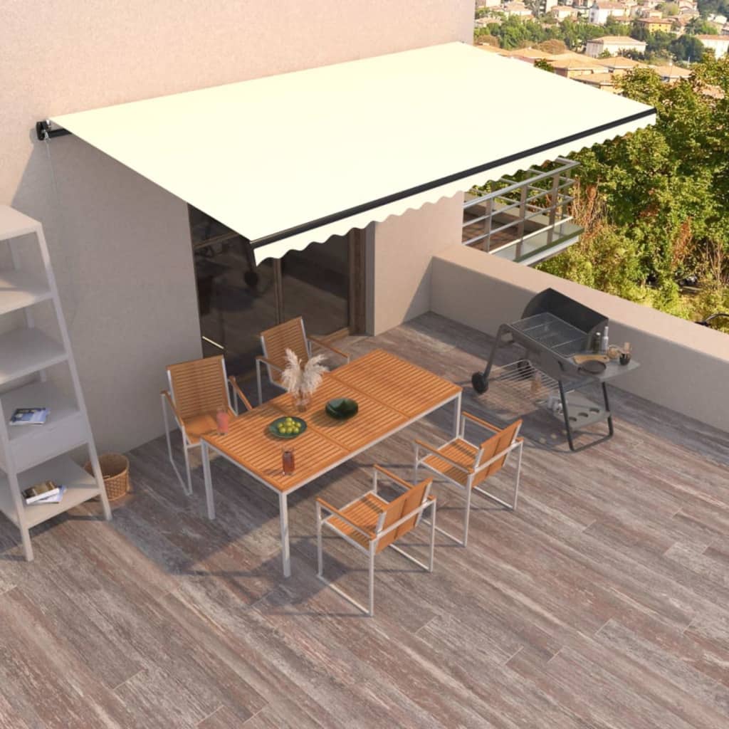 Luifel Handmatig Uittrekbaar 600X300 Cm Crèmekleurig