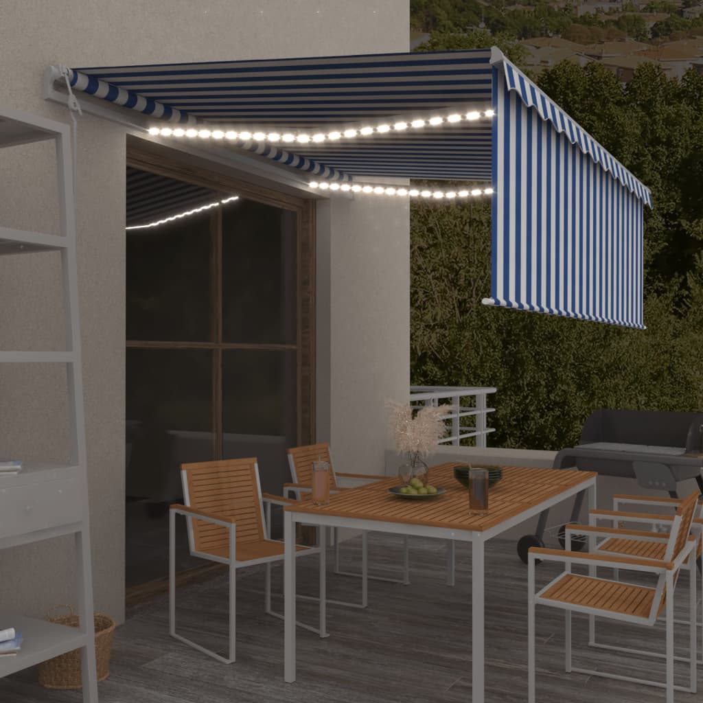 Luifel Met Rolgordijn, Led En Windsensor 4,5X3 M