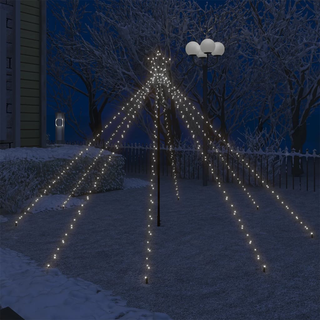Kerstboomverlichting Waterval Met 400 Led's Binnen Buiten 2,5 M Koudwit