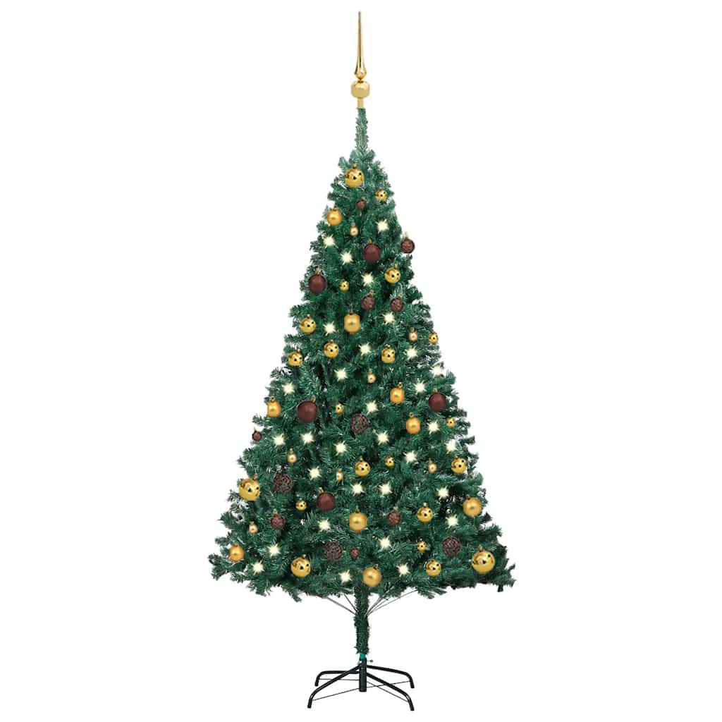 Kunstkerstboom Met Verlichting En Kerstballen Pvc