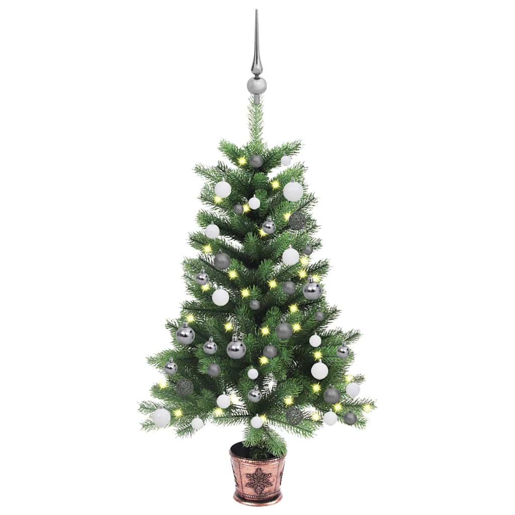 Kunstkerstboom Met Verlichting En Kerstballen 90 Cm Groen Goud