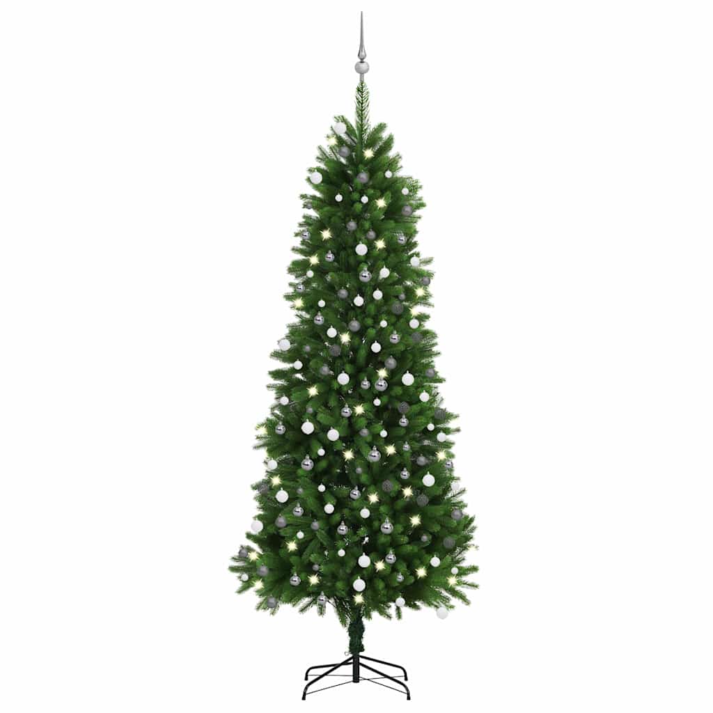 Kunstkerstboom Met Verlichting En Kerstballen 240 Cm Groen Rozen