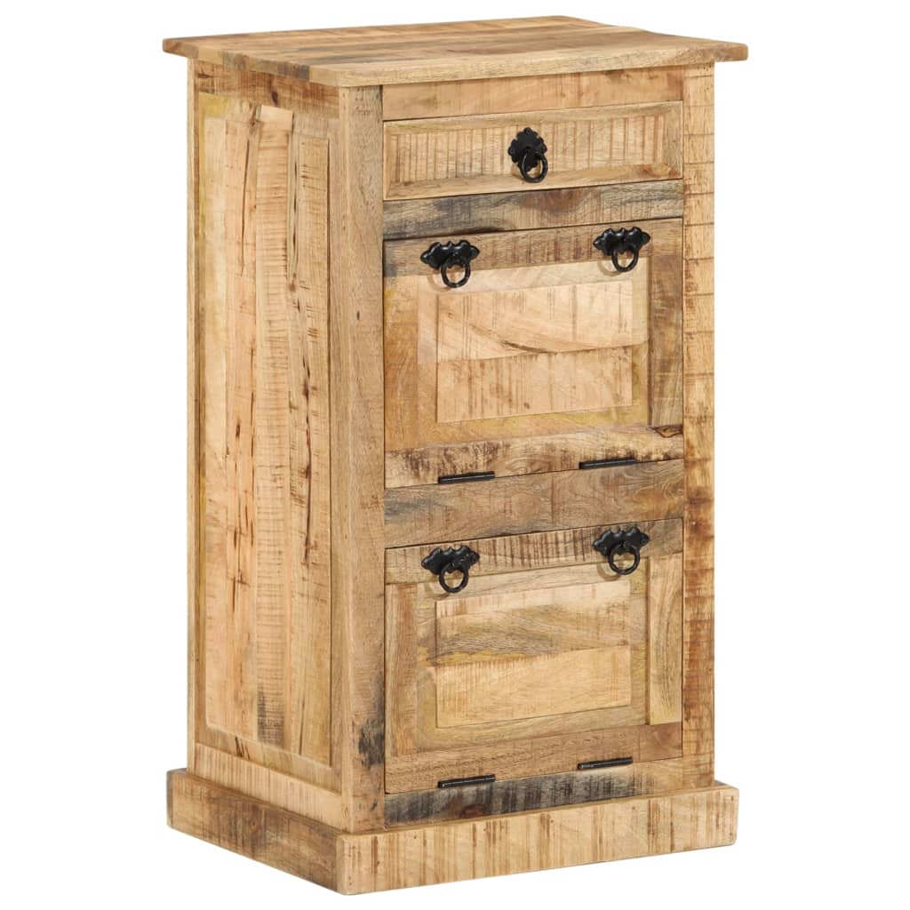 Schoenenkast Met Lade 4-Laags Massief Ruw Mangohout Beige
