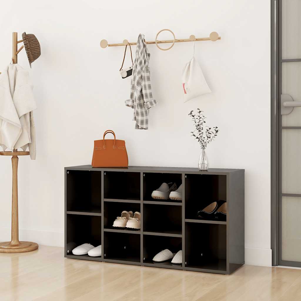 Schoenenbank 103X30X55 Cm Spaanplaat Hoogglans Grijs