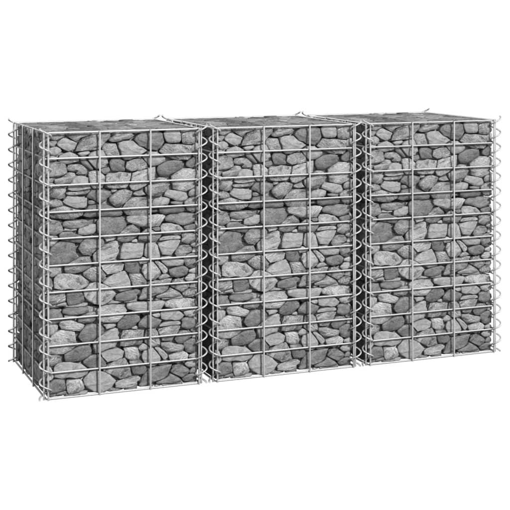 Gabion Plantenbakken 3 St Verhoogd 30X30X50 Cm Ijzer