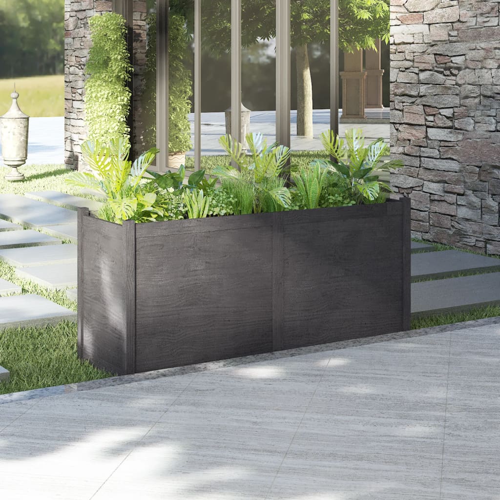 Plantenbak 150X50X70 Cm Massief Grenenhout Grijs