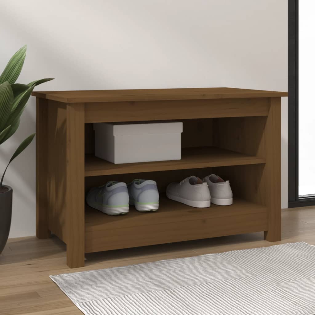 Schoenenkast 70X38X45,5 Cm Massief Grenenhout Honingbruin