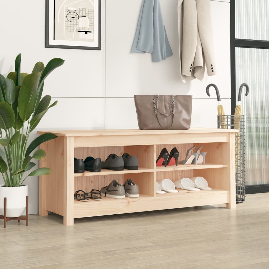 Schoenenbank 110X38X45,5 Cm Massief Grenenhout Naturel