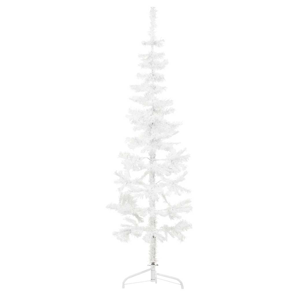 Kunstkerstboom Half Met Standaard Smal Wit