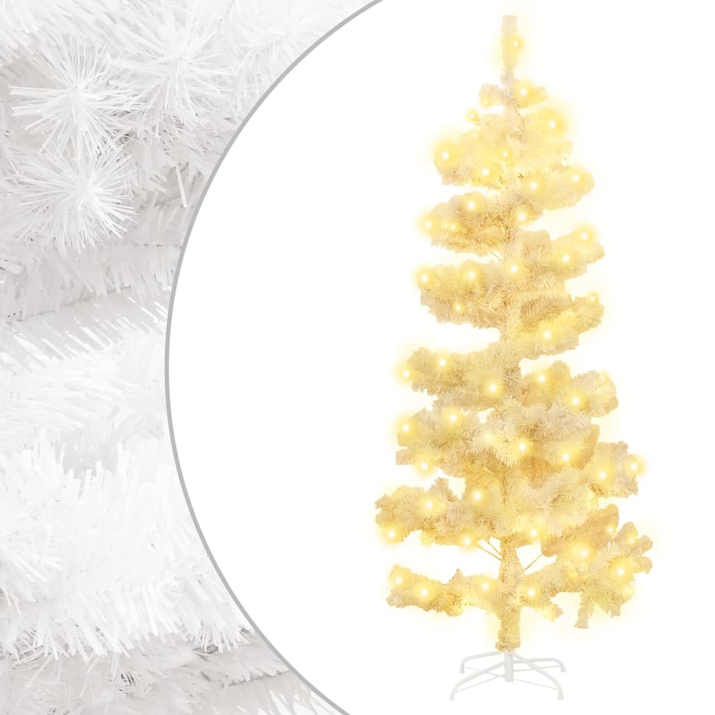 Kunstkerstboom Met Verlichting En Standaard 150 Cm Pvc Wit