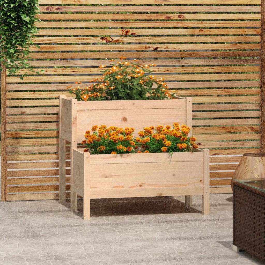 Plantenbak 84,5X84X75 Cm Massief Grenenhout Naturel