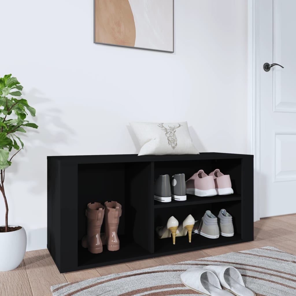 Schoenenkast 100X35X45 Cm Bewerkt Hout Zwart