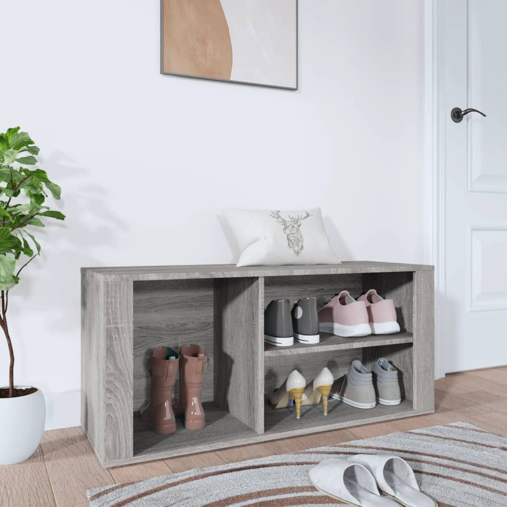 Schoenenkast 100X35X45 Cm Bewerkt Hout Grijs Sonoma