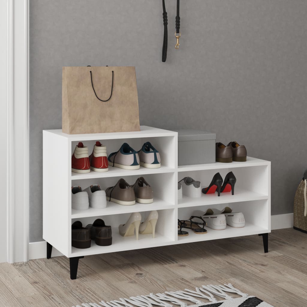 Schoenenkast 102X36X60 Cm Bewerkt Hout Wit