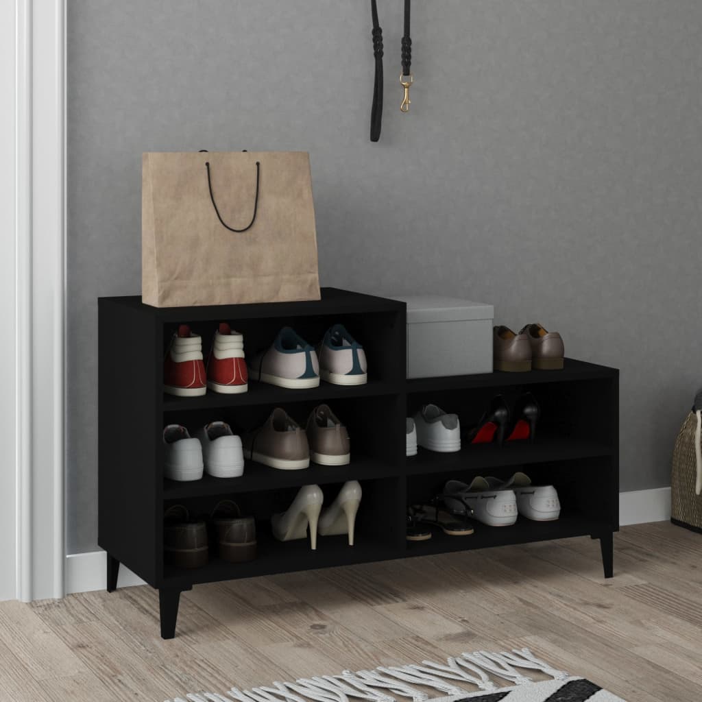Schoenenkast 102X36X60 Cm Bewerkt Hout Zwart