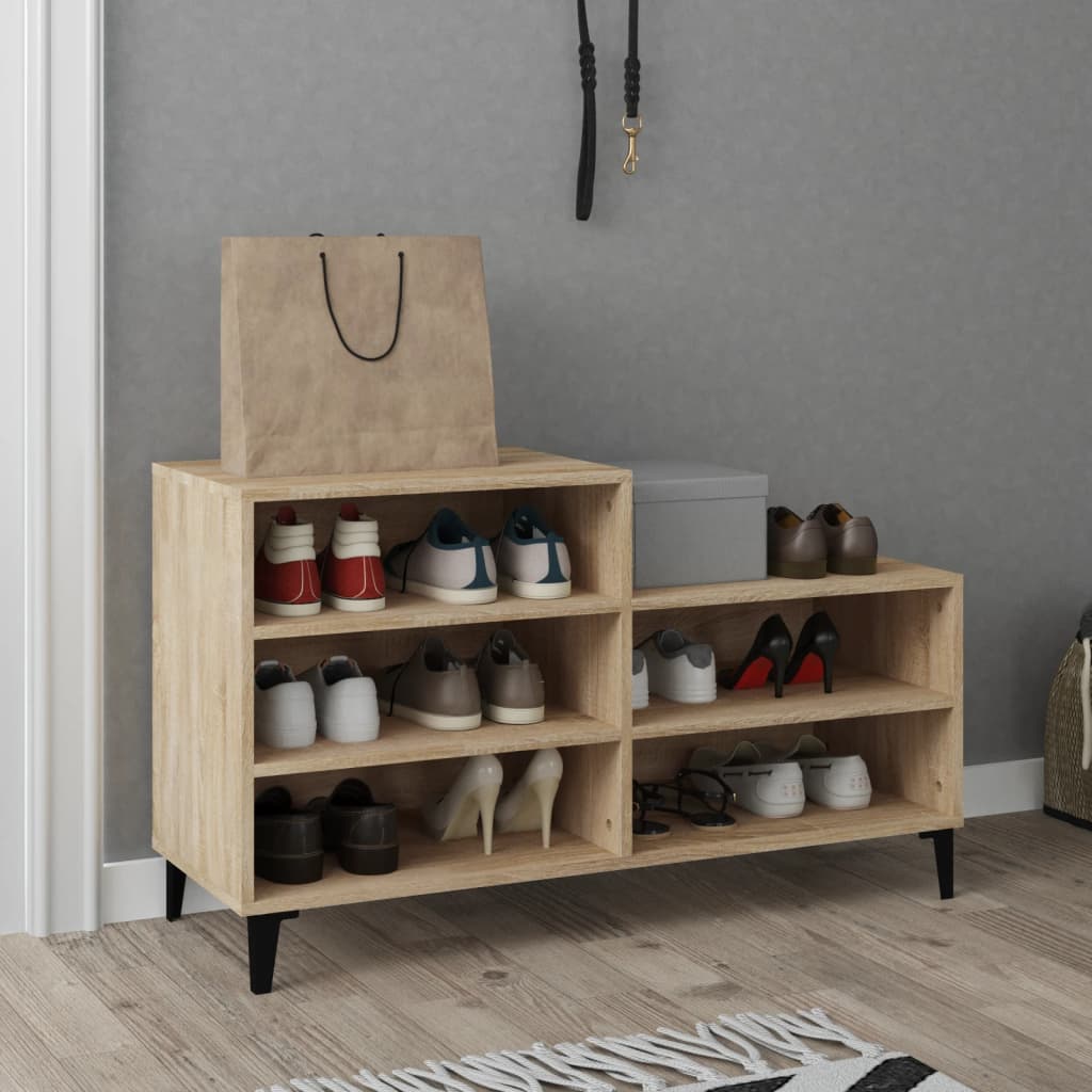 Schoenenkast 102X36X60 Cm Bewerkt Hout Kleurig Sonoma Eiken