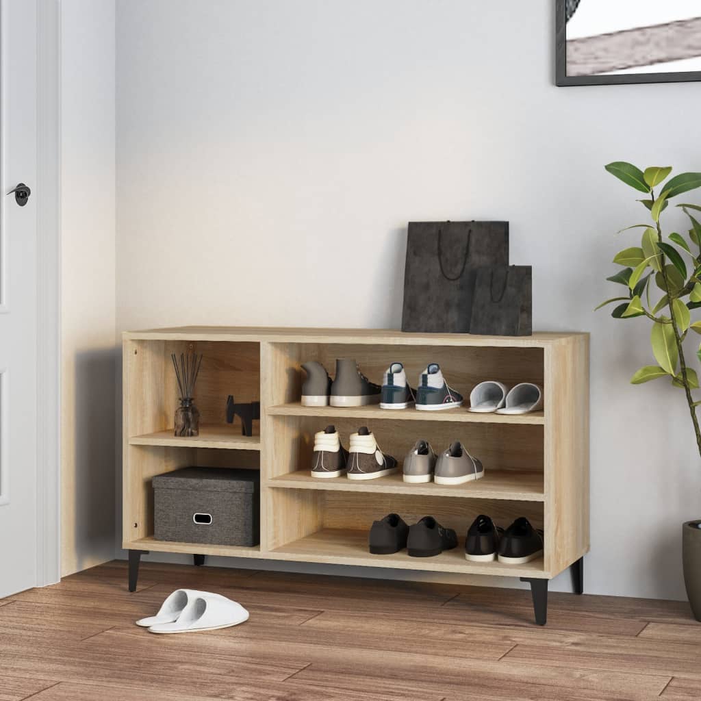 Schoenenkast 102X36X60 Cm Bewerkt Hout Kleurig Sonoma Eiken