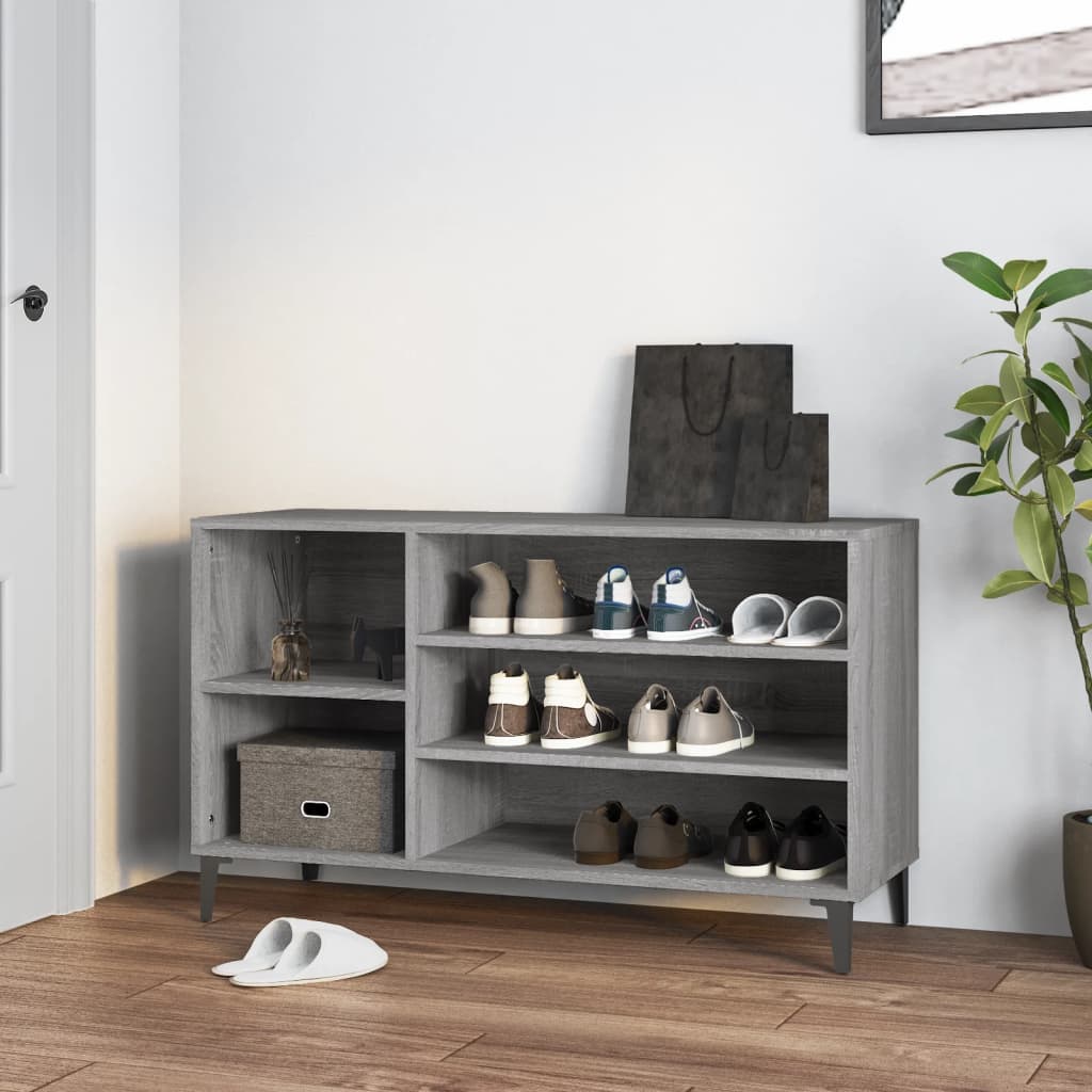 Schoenenkast 102X36X60 Cm Bewerkt Hout Sonoma Grijs Grijs Sonoma