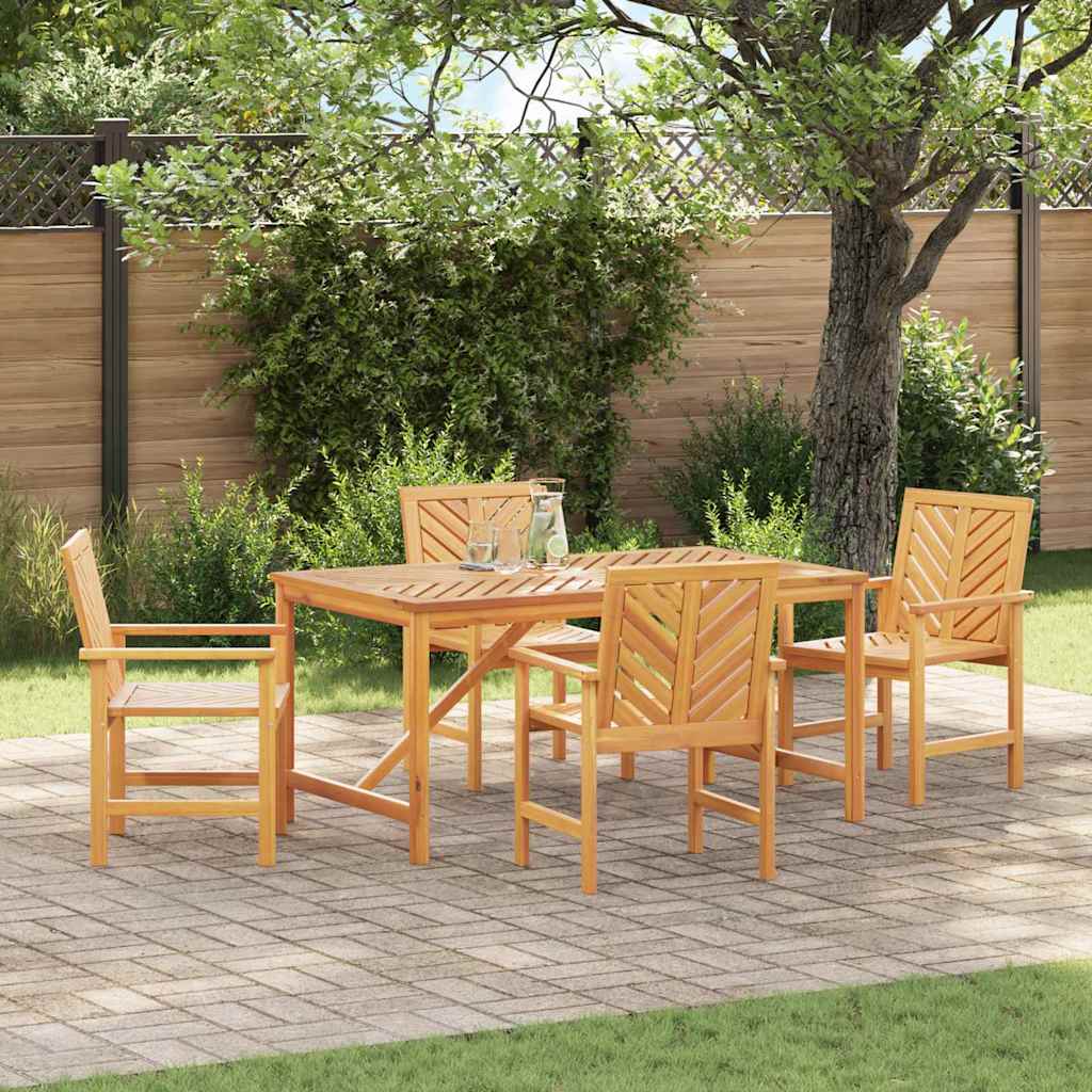 vidaXL Ensemble de salle à manger pour jardin 5 pc Marron