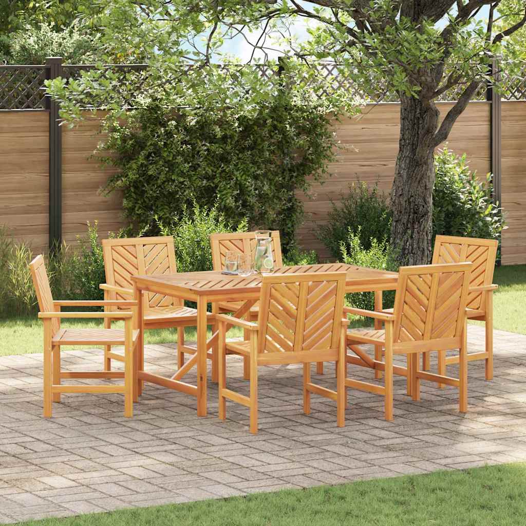 vidaXL Ensemble de salle à manger pour jardin 7 pc Marron