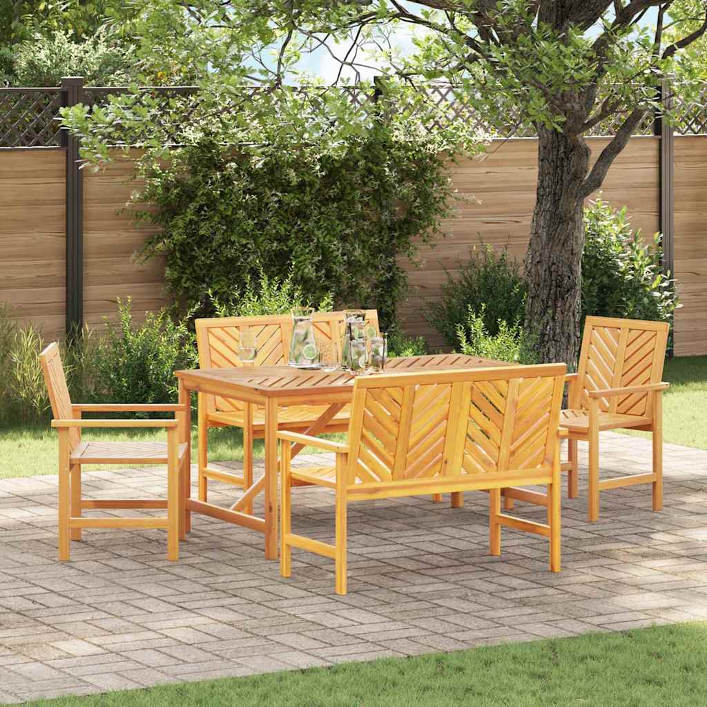 vidaXL Ensemble de salle à manger pour jardin 5 pc Marron