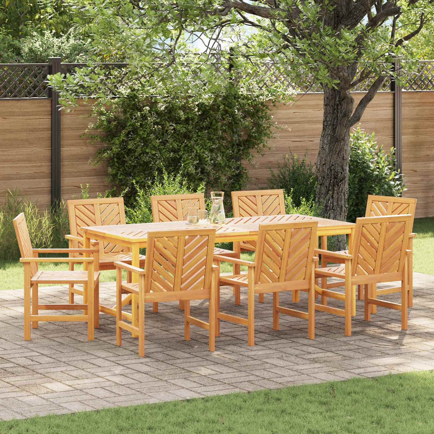 vidaXL Chaise de salle à manger 8 pcs Naturel Bois d'Acacia Massif