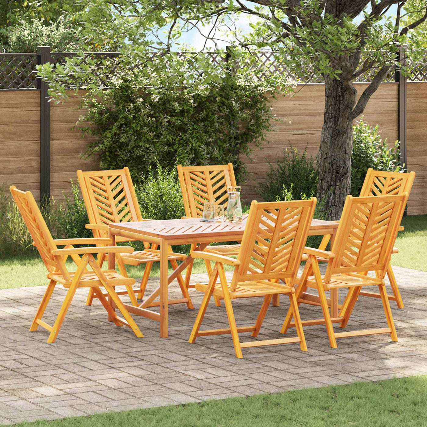 vidaXL Chaise de jardin 6 pcs Marron Bois d'Acacia Massif