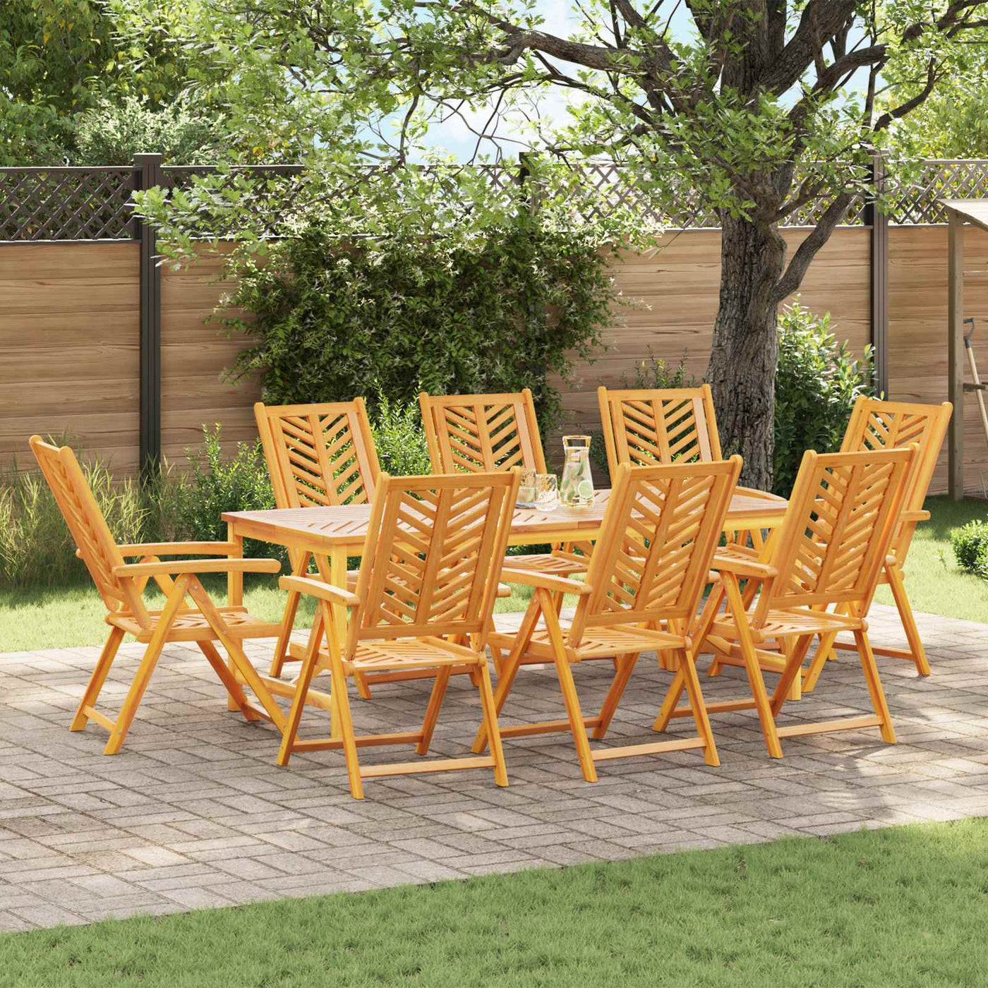 vidaXL Chaise de jardin 8 pcs Marron Bois d'Acacia Massif