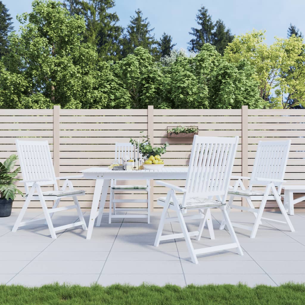 Tuinstoelkussens Bladpatroon Stof Wit En Groen