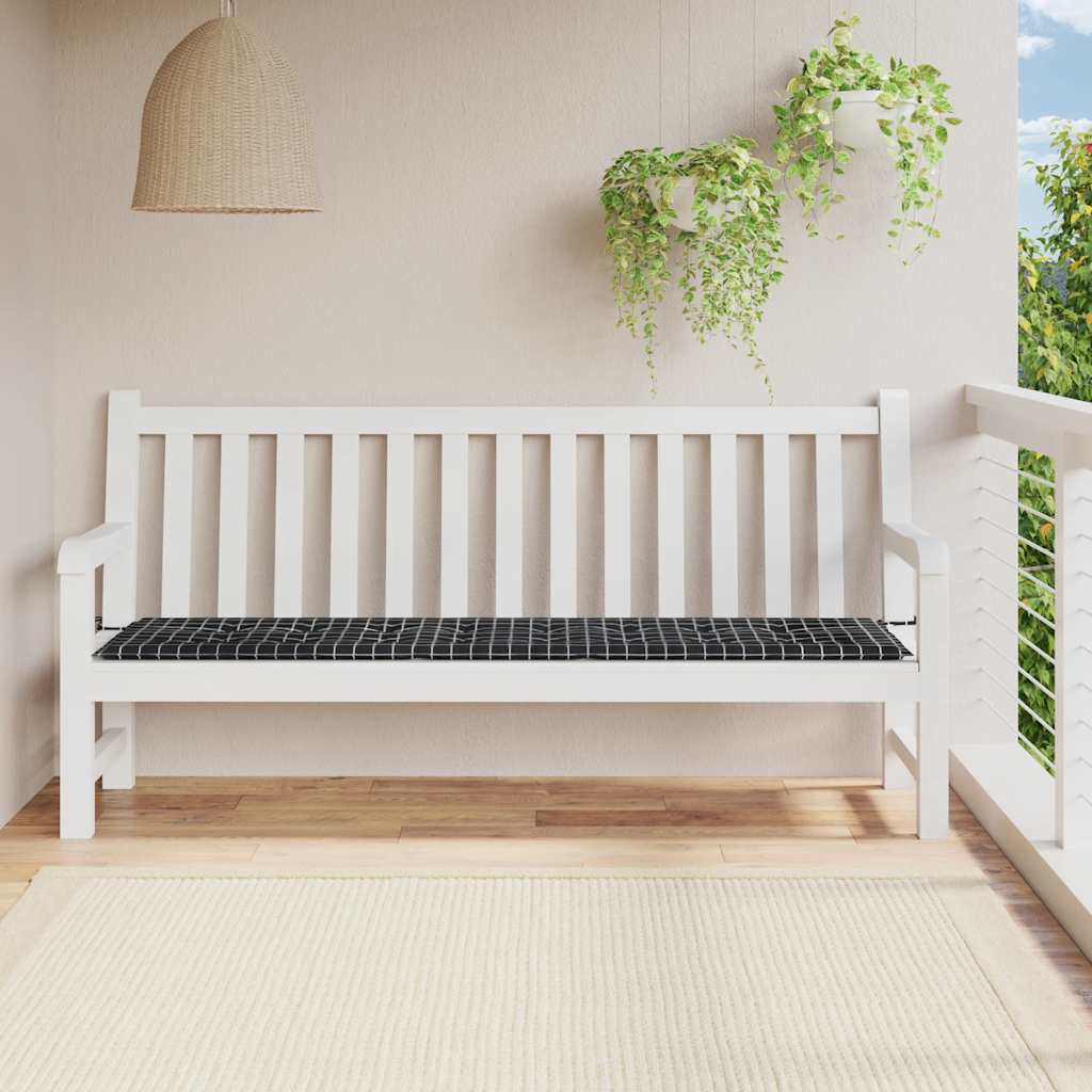 Tuinbankkussen Ruitpatroon Stof Zwart En Wit