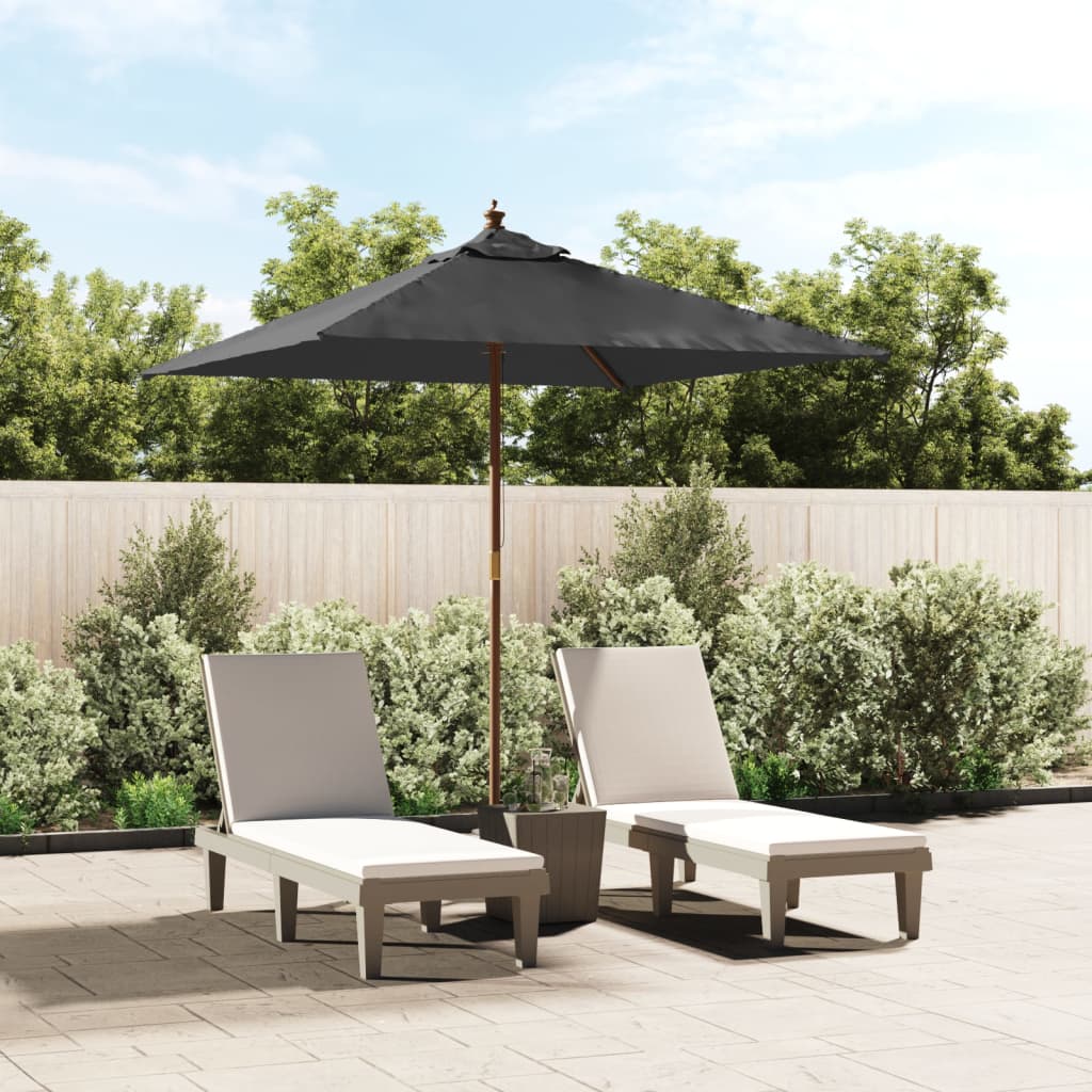 Parasol Met Houten Paal 198X198X231 Cm Kleurig