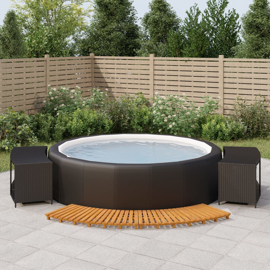 Hottub-Ombouw Poly Rattan En Massief Acaciahout