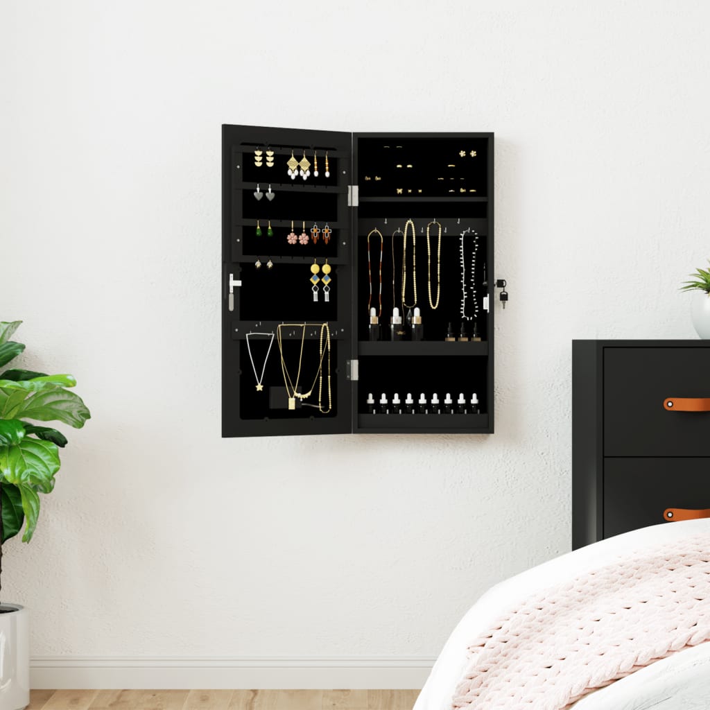 Sieradenkast Met Spiegel En Led Wandgemonteerd