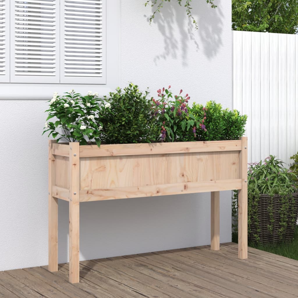 Plantenbak Met Poten 110X31X70 Cm Massief Grenenhout